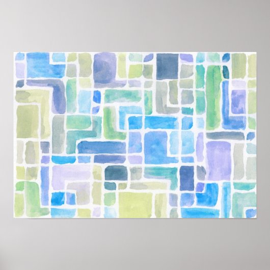 Poster arrière - plan d'aquarelle peint Abstrait. (Devant)