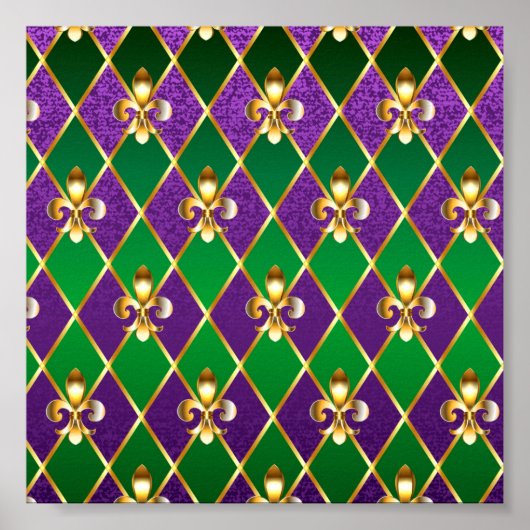 Poster Arrière - plan de bijoux Mardi Gras (Devant)