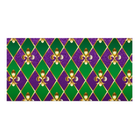 Poster Arrière - plan de bijoux Mardi Gras (Devant)