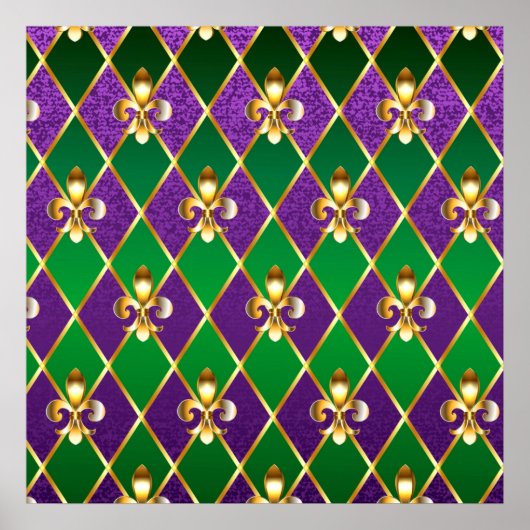 Poster Arrière - plan de bijoux Mardi Gras (Devant)