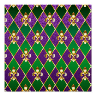 Poster Arrière - plan de bijoux Mardi Gras