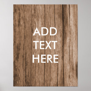 Poster Arrière - plan de bois personnalisé