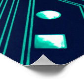 Poster Arrière - plan de carte de circuits électroniques, (Coin)