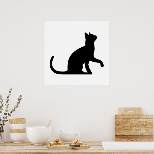 Poster Arrière - plan de chat Silhouette (Cuisine)