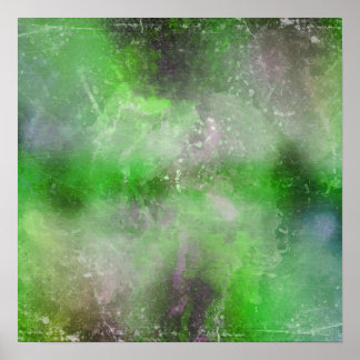 Poster Arrière - plan de couleur mélangée Grunge - Vert c