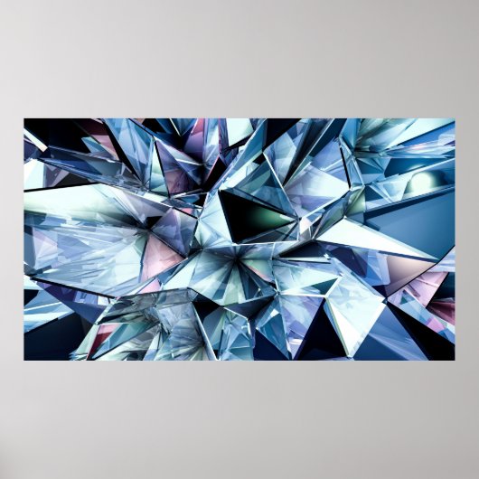 Poster Arrière - plan de cristal de triangle technologiqu (Devant)