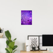 Poster Arrière - plan de feuille violet avec étoiles (Bureau à domicile)