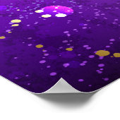 Poster Arrière - plan de feuille violet avec étoiles (Coin)