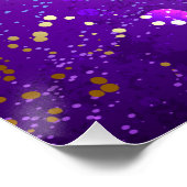 Poster Arrière - plan de feuille violet avec étoiles (Coin)