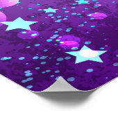 Poster Arrière - plan de feuille violet avec étoiles (Coin)