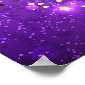 Poster Arrière - plan de feuille violet avec étoiles (Coin)