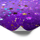 Poster Arrière - plan de feuille violet avec étoiles (Coin)