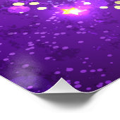 Poster Arrière - plan de feuille violet avec étoiles (Coin)