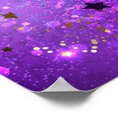 Poster Arrière - plan de feuille violet avec étoiles (Coin)
