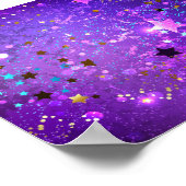 Poster Arrière - plan de feuille violet avec étoiles (Coin)