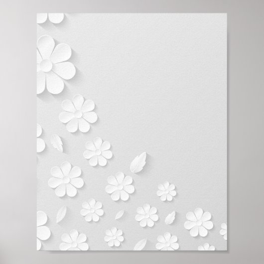 Poster arrière - plan de fleurs de papier blanc (Devant)