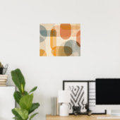 Poster Arrière - plan de formes arrondies dans des teinte (Bureau à domicile)