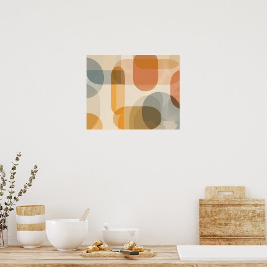 Poster Arrière - plan de formes arrondies dans des teinte (Cuisine)