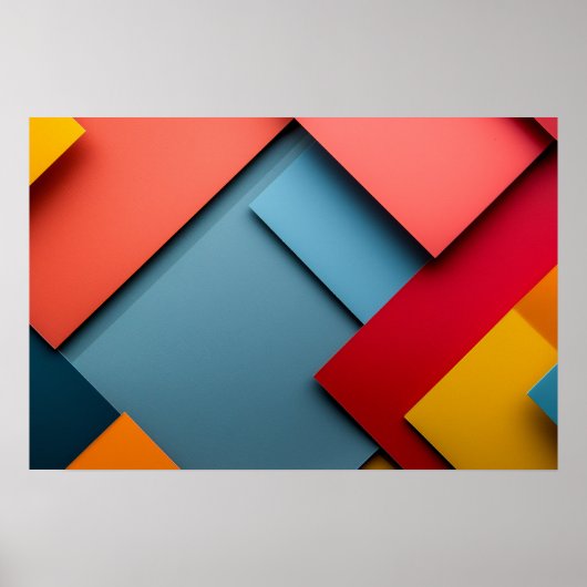 Poster Arrière - plan de formes géométriques aux couleurs (Devant)