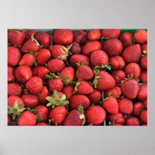 Poster Arrière - plan de fraises