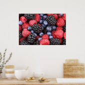 Poster Arrière - plan de fruits de forêt (Cuisine)