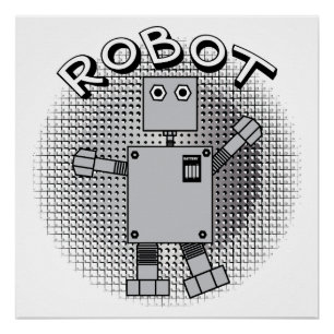 Poster Arrière - plan de modèle de texte de robot