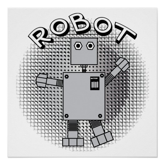 Poster Arrière - plan de modèle de texte de robot (Devant)