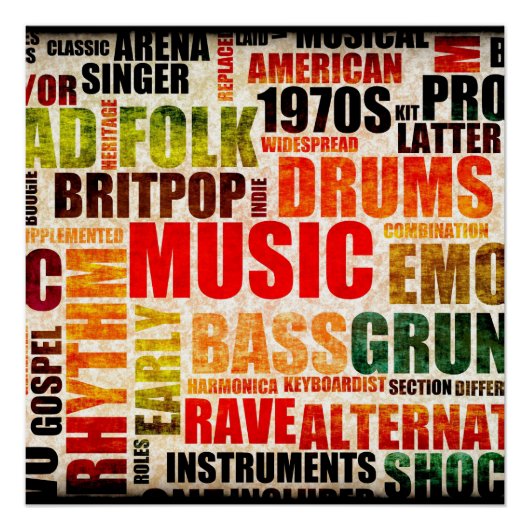 Poster Arrière - plan de musique avec différents genres e (Devant)