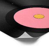 Poster Arrière - plan de musique rétro avec Vinyl Records (Coin)