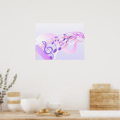 Poster Arrière - plan de notes musicales (Cuisine)