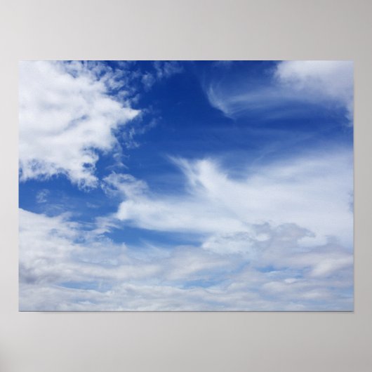 Poster Arrière - plan de nuages blancs Ciel bleu - Custom (Devant)