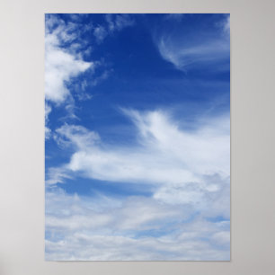 Poster Arrière - plan de nuages blancs Ciel bleu - Custom
