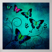 Poster Arrière - plan de papillons de texture (Devant)