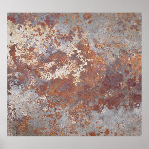 Poster Arrière - plan de texture métallique rouillé