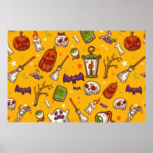 Poster Arrière-plan de thème Halloween à motif de design (Devant)