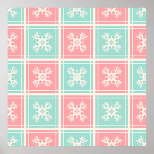 Poster Arrière - plan décoratif avec éléments sans soudur (Devant)