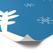 Poster Arrière - plan d'hiver avec cerfs (motif sans soud (Coin)