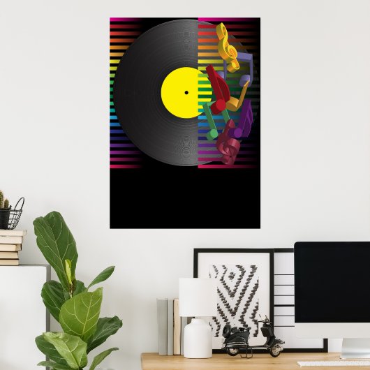 Poster Arrière - plan du parti rétro (Bureau à domicile)