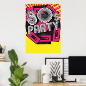 Poster Arrière - plan du parti rétro (Bureau à domicile)