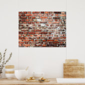 Poster Arrière - plan d'un mur de briques rouge et gris (Cuisine)