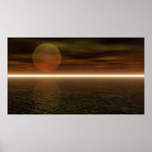 Poster Arrière - plan en hausse d'aquarium de lune
