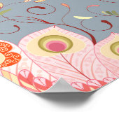 Poster Arrière - plan en plumes Paisley Oriental (Coin)