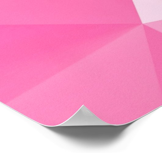 Poster Arrière - plan en polygone rose : rendu 3D abstrai (Coin)