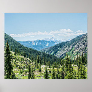 Poster Arrière - plan Forêt Dense // Ski Resort