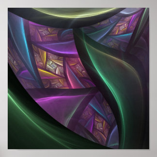 Poster Arrière - plan fractal Abstrait