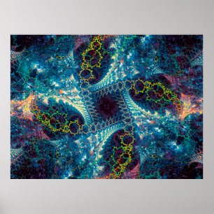 Poster arrière - plan fractal Abstrait - généré par ordin