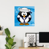 Poster Arrière - plan marin Penguin (Bureau à domicile)