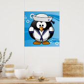 Poster Arrière - plan marin Penguin (Cuisine)