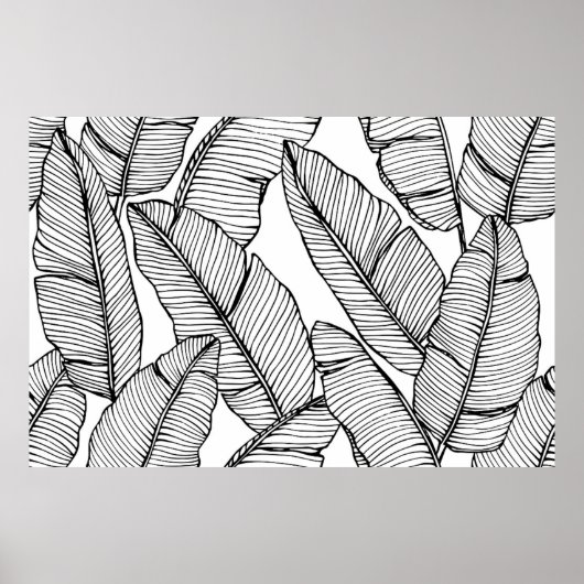 Poster Arrière - plan motif de feuille de bananier sans c (Devant)