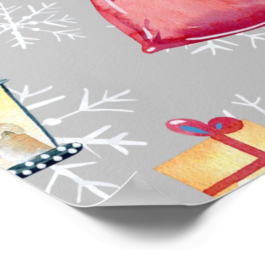 Poster Arrière - plan Motif Noël Père Noël Gnome & Silver (Coin)